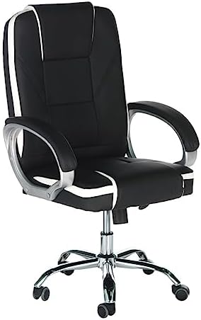 Office Chair High Back Computer Chair Desk Chair, PU Leather Adjustable Height Modern Executive Swivel Task with Armrests Support, Ergonomic Comfortable Gaming Chair (Black)